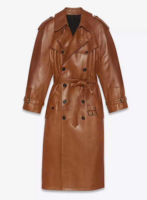 Ivy Leather Long Coat - Click Image to Close