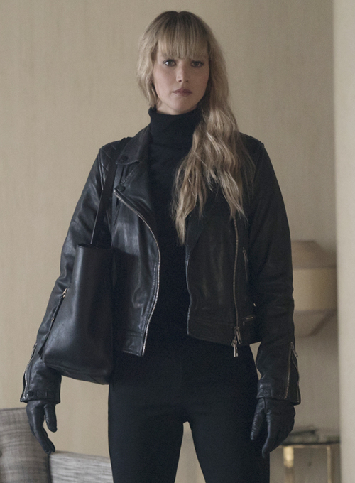 (image for) Jennifer Lawrence Red Sparrow Leather Jacket - Click Image to Close