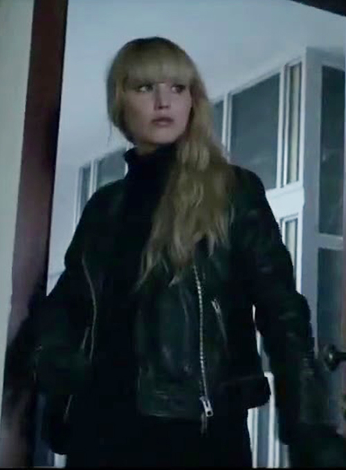 Jennifer Lawrence Red Sparrow Leather Jacket - Click Image to Close