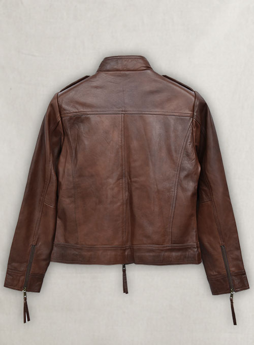 Spanish Brown Jennifer Morrison Once Upon A Time Leather Jac #2