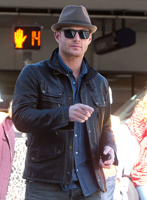 (image for) Jensen Ross Ackles Leather Jacket - Click Image to Close