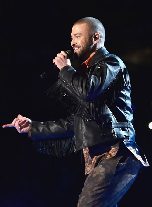 (image for) Justin Timberlake Super Bowl Halftime Show 2018 Leather Jacket - Click Image to Close
