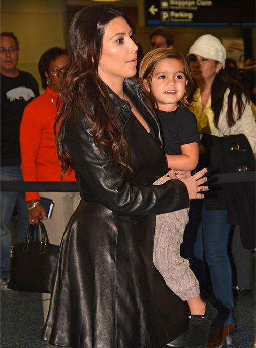 Kim Kardashian Leather Trench Coat