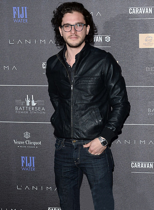 (image for) Kit Harington Battersea Annual Party Leather Jacket