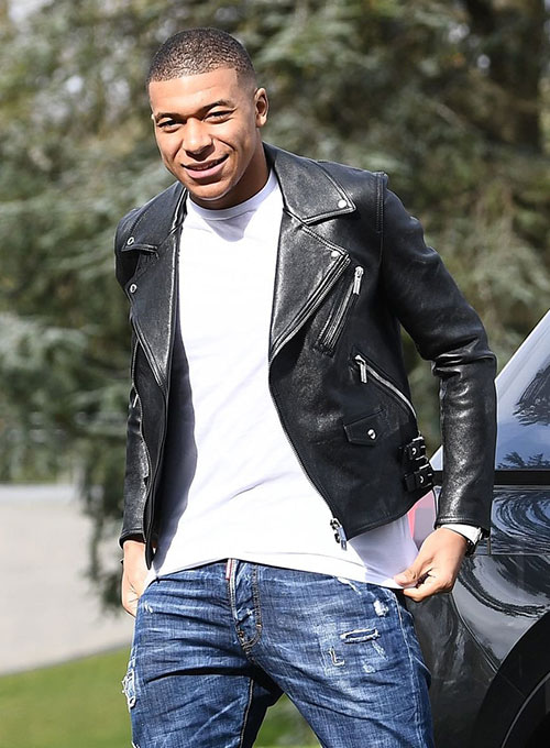 (image for) Kylian Mbappe Leather Jacket - Click Image to Close