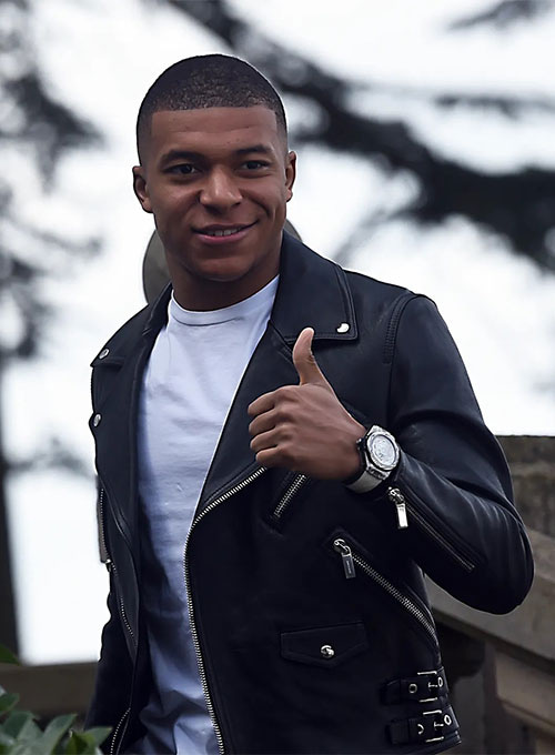 (image for) Kylian Mbappe Leather Jacket - Click Image to Close