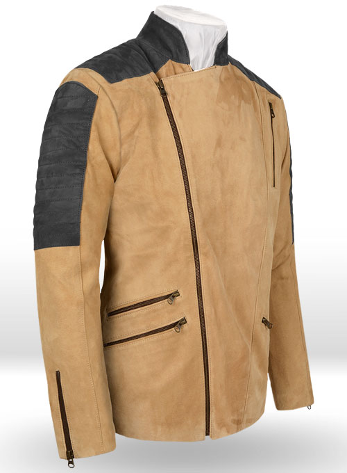 Latte Beige Suede Leather Jacket # 647