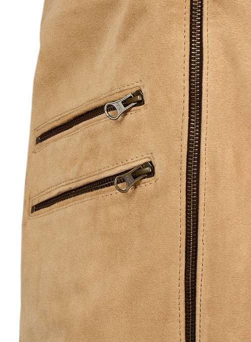 (image for) Latte Beige Suede Leather Jacket # 647 - Click Image to Close