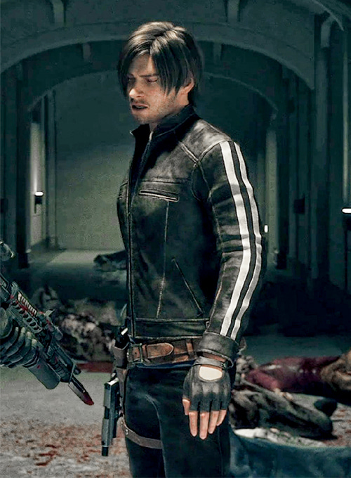 Leon Kennedy Resident Evil: Vendetta Leather Jacket - Click Image to Close