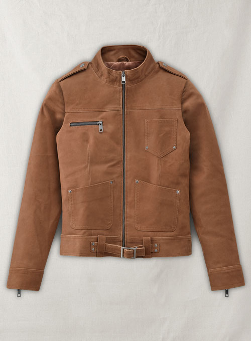 (image for) Light Vintage Tan Hide Jennifer Morrison Leather Jacket #2 - Click Image to Close