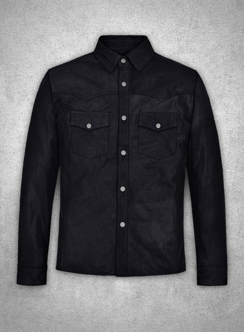(image for) Light Weight Unlined Deep Blue Leather Shirt