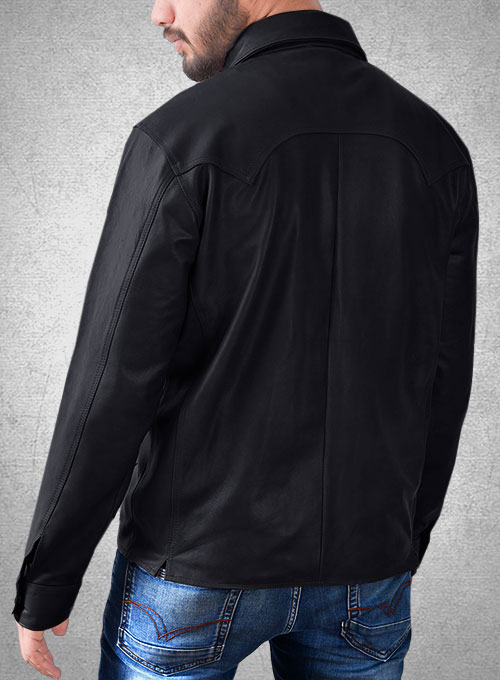 (image for) Light Weight Unlined Deep Blue Leather Shirt