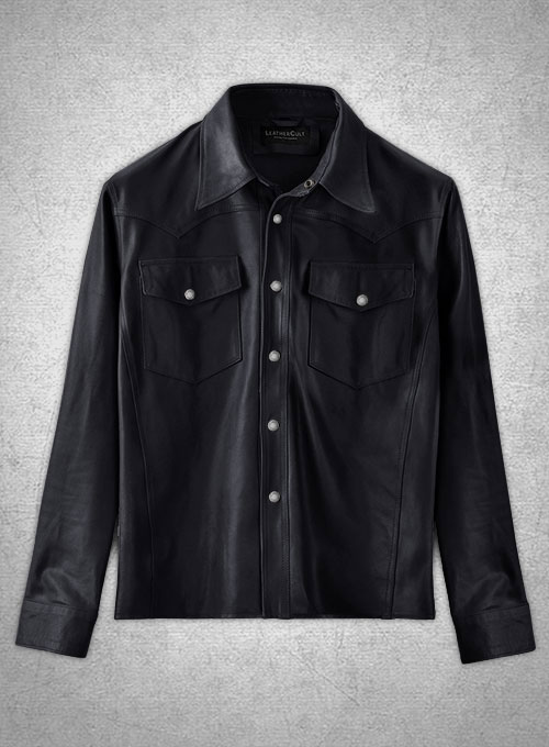(image for) Light Weight Unlined Deep Blue Leather Shirt
