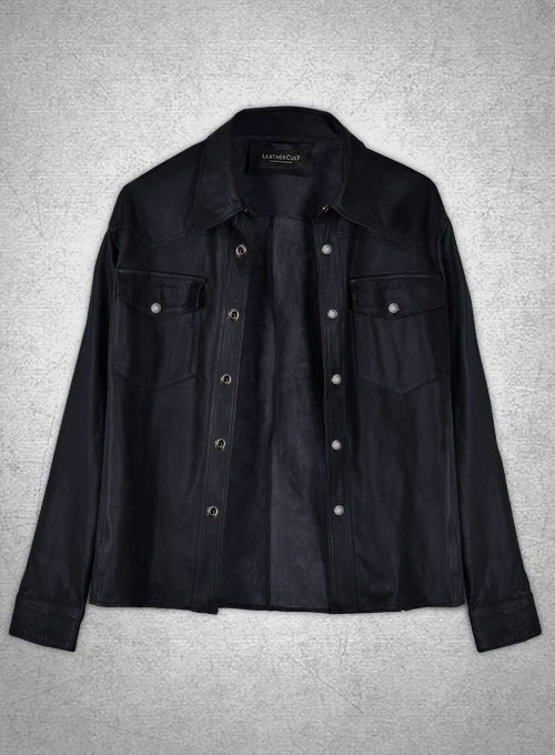 (image for) Light Weight Unlined Deep Blue Leather Shirt