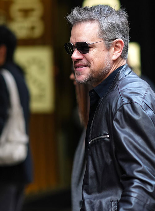 (image for) Matt Damon Leather Jacket - Click Image to Close