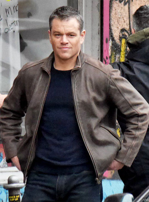 (image for) Matt Damon Jason Bourne Leather Jacket - Click Image to Close