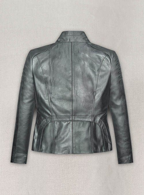 (image for) Metallic Lurex Gray Leather Jacket # 265 - Click Image to Close