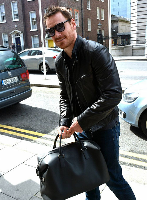(image for) Michael Fassbender Leather Jacket - Click Image to Close