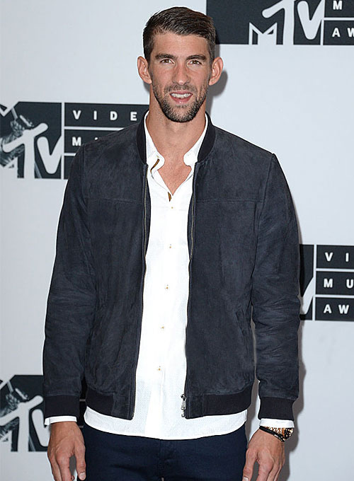 (image for) Michael Phelps MTV Video Music Awards Leather Jacket - Click Image to Close