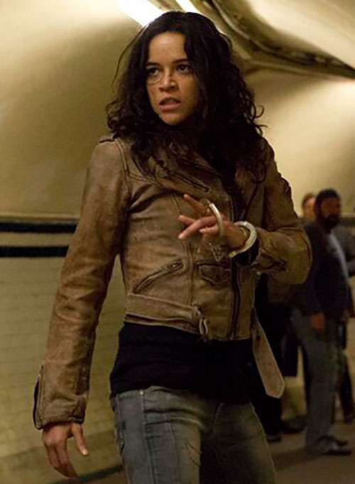 Michelle Rodriguez Furious 7 Leather Jacket - Click Image to Close