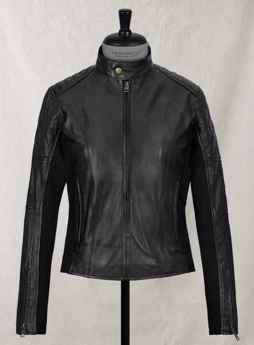 stretch leather jacket