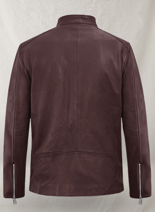 (image for) Motorad Burgundy Biker Leather Jacket - Click Image to Close