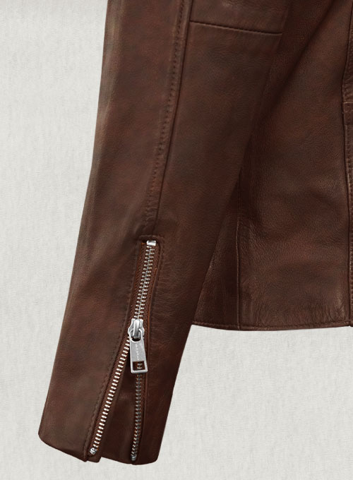 (image for) Motorad Spanish Brown Biker Leather Jacket - Click Image to Close
