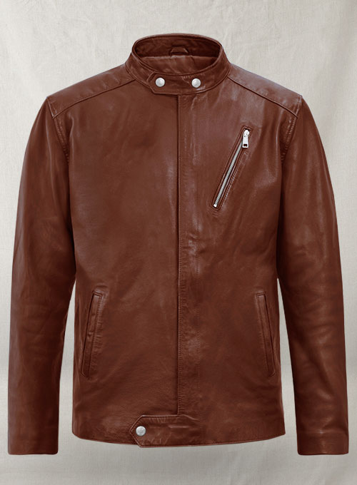 (image for) Motorad Tan Biker Leather Jacket - Click Image to Close