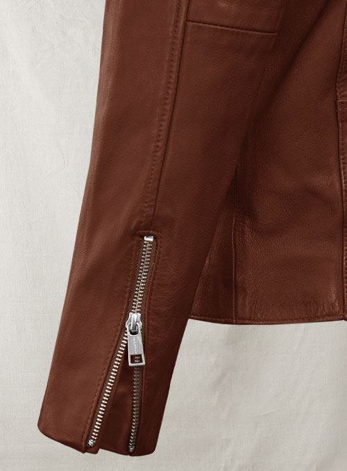 (image for) Motorad Tan Biker Leather Jacket - Click Image to Close