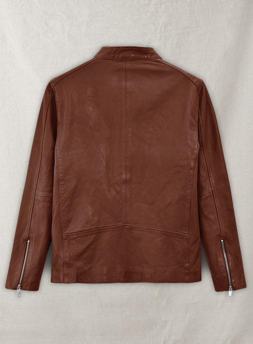 Motorad Tan Biker Leather Jacket - Click Image to Close