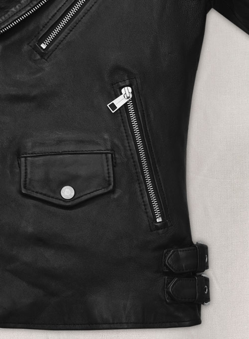 (image for) Nicholas Hoult Leather Jacket #1 - Click Image to Close