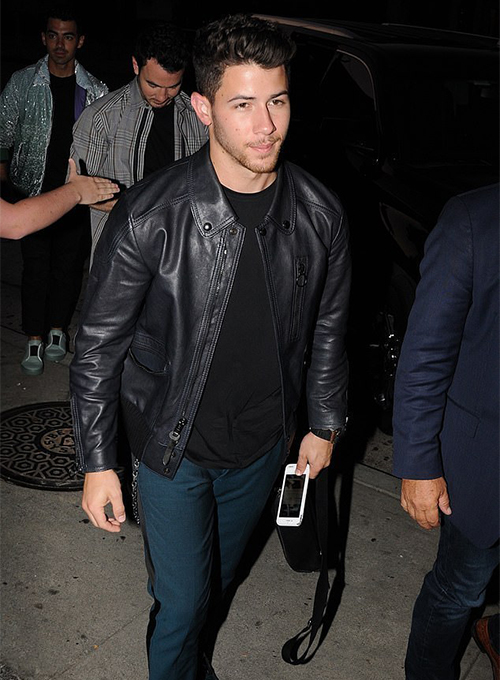 (image for) Nick Jonas Leather Jacket #1 - Click Image to Close