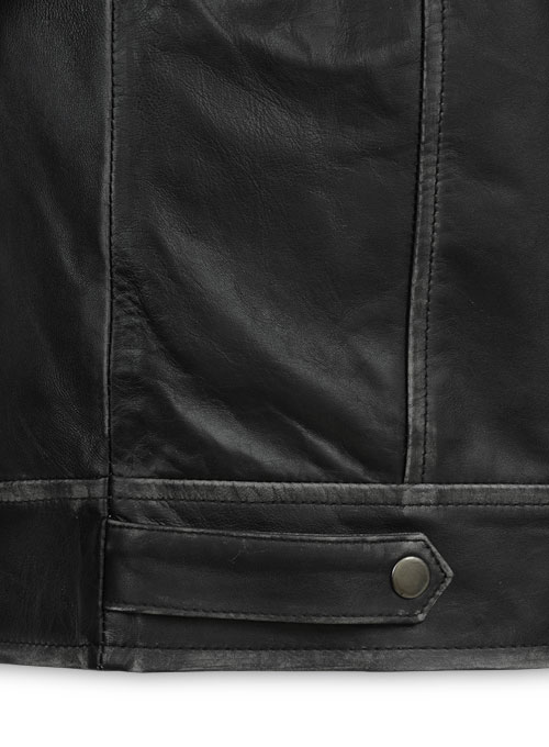 (image for) Ontario Rubbed Black Leather Jacket - Click Image to Close