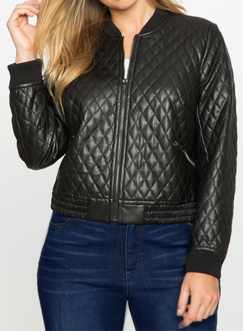 (image for) Parisian Quilted Bomber Leather Jacket # 2006 - Click Image to Close