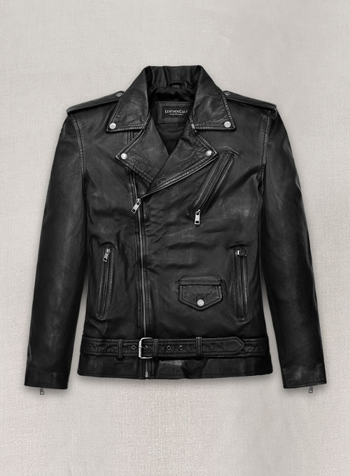 Black Men's Genuine Leather Bomber Jacket - Real Leather Jacket-thanhphatduhoc.com.vn