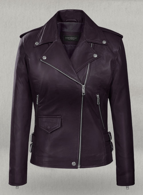 (image for) Purple Hilary Duff Leather Jacket #3 - Click Image to Close