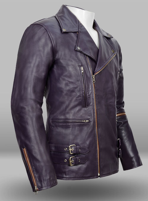 Purple Leather Jacket # 903