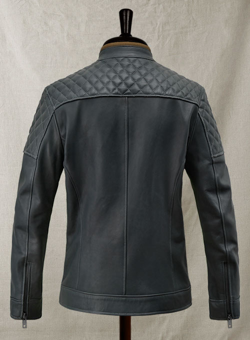 Quilted Panel Leather Jacket