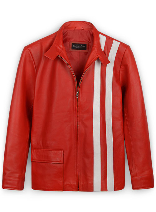 Red Elvis Presley Speedway Leather Jacket - Click Image to Close