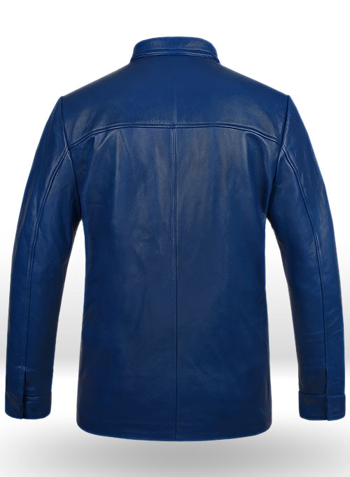 Rich Blue Elvis Presley Speedway Leather Jacket - Click Image to Close