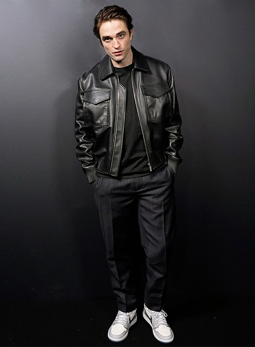 (image for) Robert Pattinson 2020 Paris Fashion Show Leather Jacket - Click Image to Close