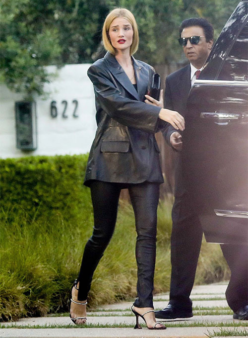 (image for) Rosie Huntington Whiteley Leather Blazer - Click Image to Close