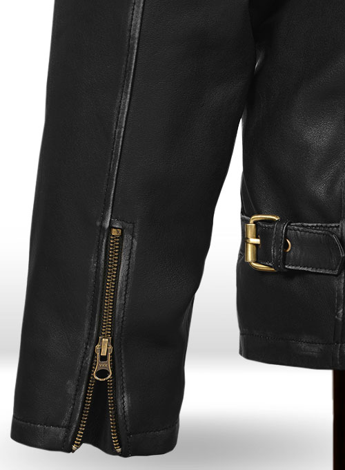 (image for) Rubbed Black Aaron Taylor Johnson Godzilla 2014 Leather Jacket