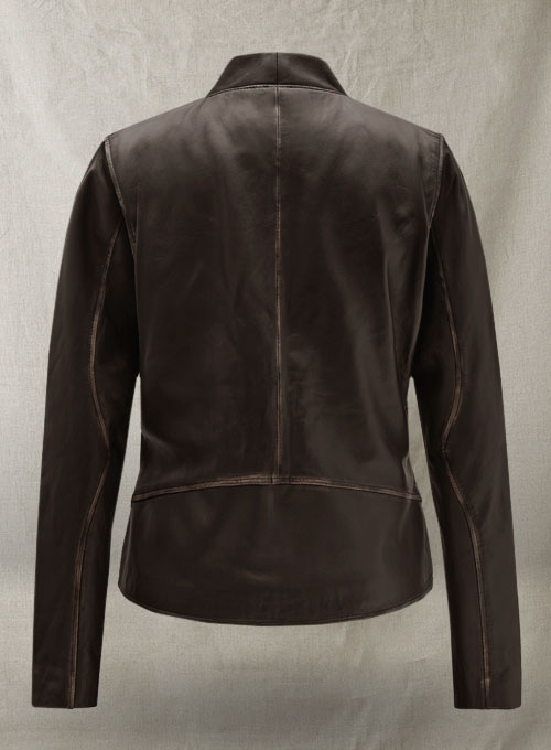 (image for) Rubbed Brown Leather Jacket # 287 - Click Image to Close