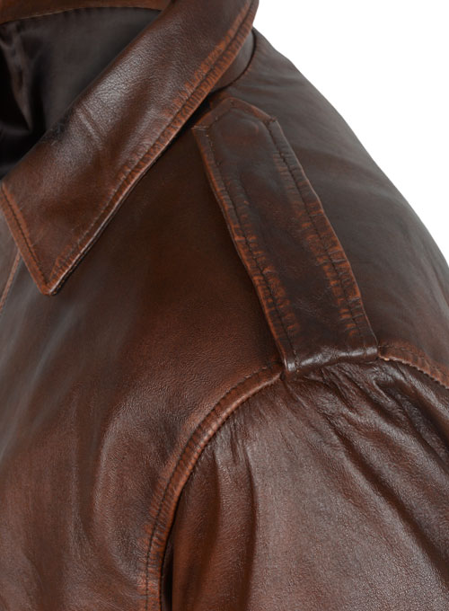 Rubbed Tan Washed Sylvester Paradise Alley Leather Jacket