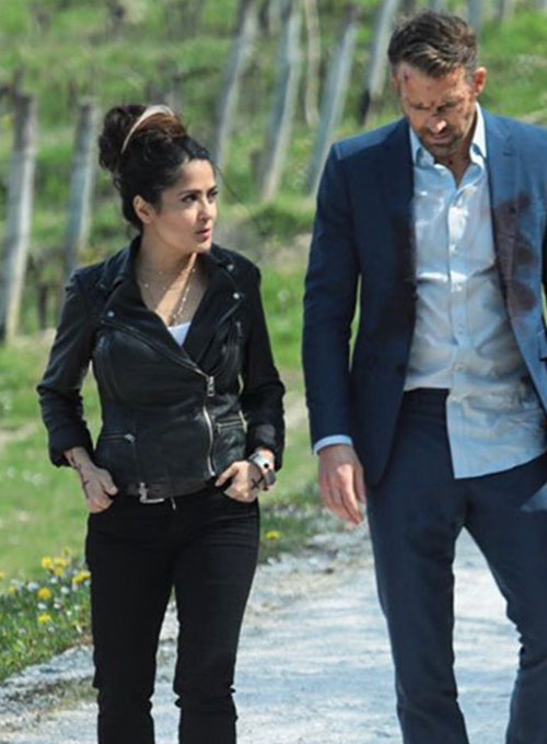 Salma Hayek The Hitman\'s Wife\'s Bodyguard Leather Jacket