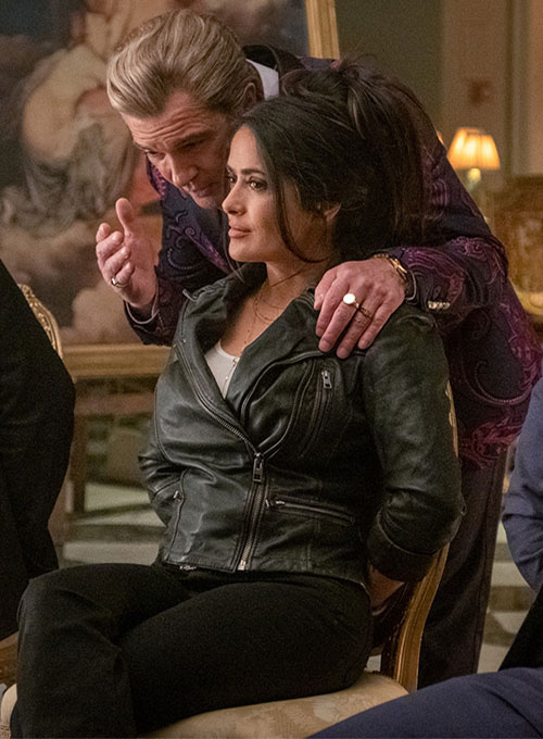 (image for) Salma Hayek The Hitman's Wife's Bodyguard Leather Jacket - Click Image to Close