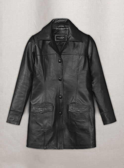 (image for) Sandra Bullock Murder by Numbers Leather Trench Coat - Click Image to Close