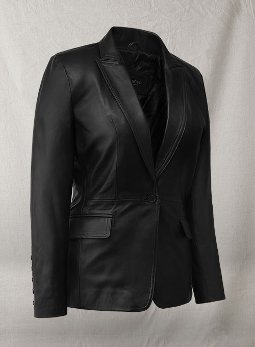 (image for) Scarlett Johansson The Winter Soldier Leather Blazer - Click Image to Close