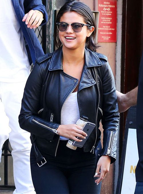 (image for) Selena Gomez New York Leather Jacket - Click Image to Close